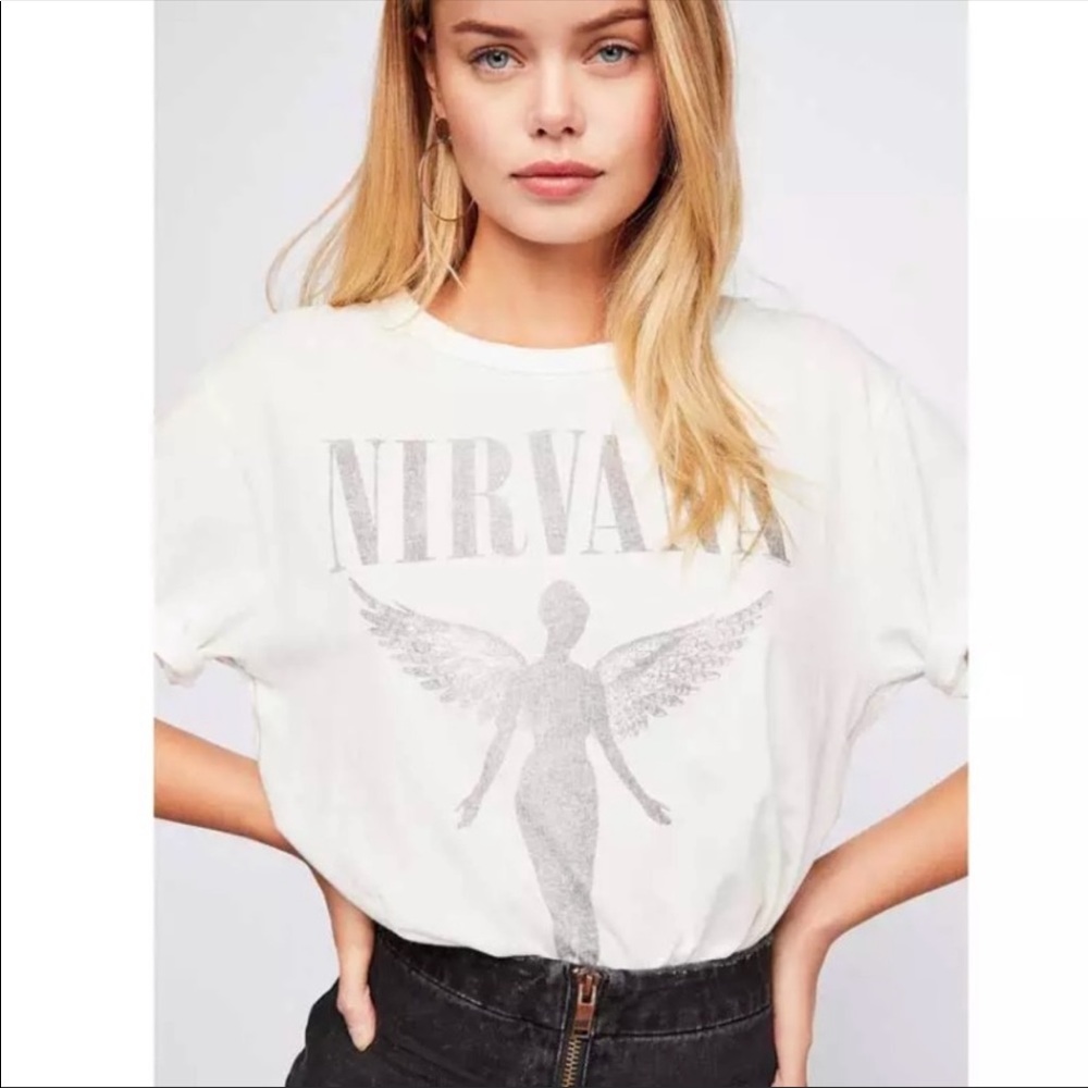 NIRVANA band tee vintage style angel tour white - Picture 5 of 7